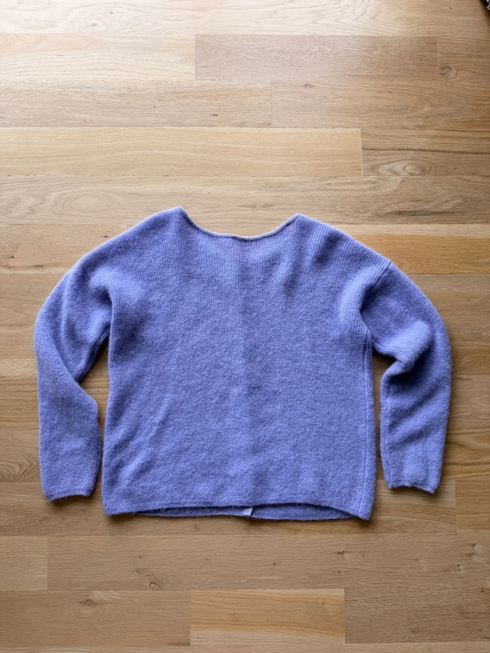 Sezane Lavender Purple Pearl-Button Cardigan - Picture 2 of 3
